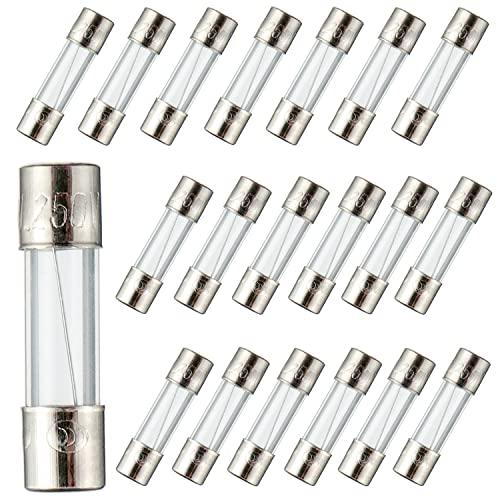 BOJACK F5AL250V Fusibili Rapidi in Vetro 5x20mm, 5A 250V (Confezione da 20)