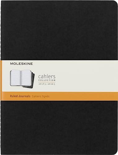 Moleskine Cahier Journal Set di 3, Extra Large, Righe, Nero