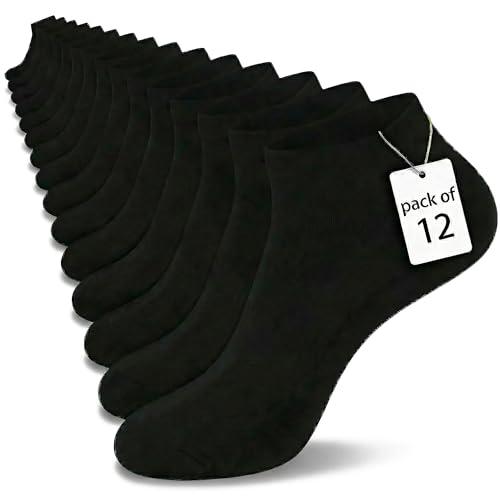 Fioscyra 12 Paia Calzini Corti Unisex - Traspiranti e Antiodore