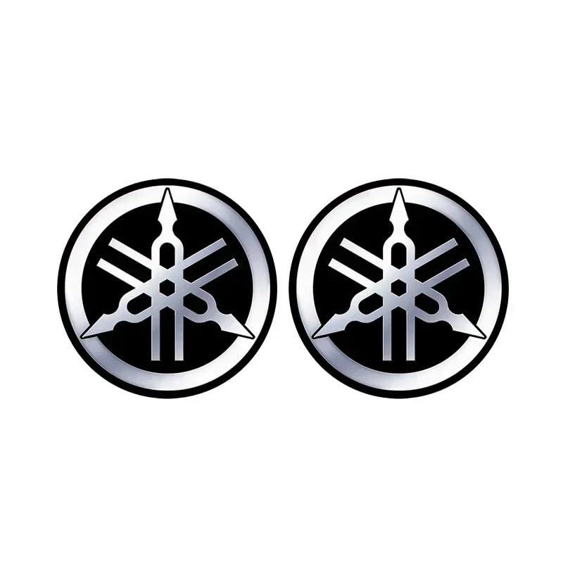 Adesivi Rotondi in Alluminio 3D Yamaha R1 R3 R25 MT-09 MT07 (Stile A, 2 Pezzi)