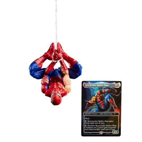 Marvel Legends Series Spider-Man Ferito in Battaglia con Carta Magic: The Gathering
