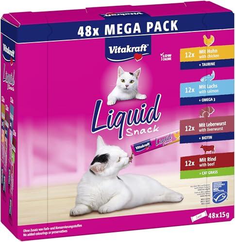 Vitakraft Liquid Snack Mega Pack: Snack Cremosi per Gatti - Gusto Assortito