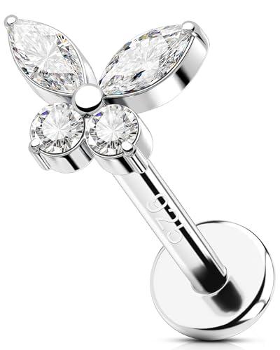OUFER Piercing Trago Farfalla Argento 925 con Zirconi