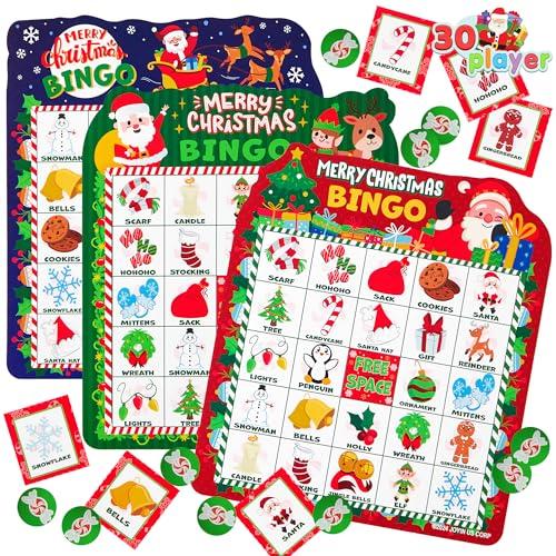 JOYIN Gioco di Carte Bingo Natalizio per 30 Giocatori