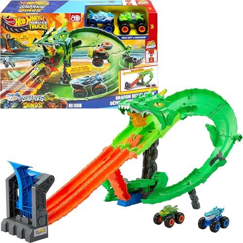 Hot Wheels Monster Trucks: Sfida Epica tra Squali, Dinosauri e Draghi