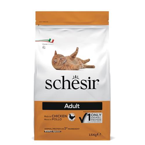 Schesir, Cibo Secco per Gatti Adulti Linea Mantenimento al Gusto Pollo, Crocchette - Formato Sacco da 1,5 Kg