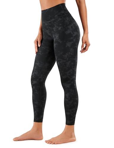 CRZ YOGA Donna Vita Alta Yoga Fitness Spandex Palestra Pantaloni Sportivi 7/8 Leggins con Tasche - 64cm La Nebbia di Inchiostro fumo-R009 44