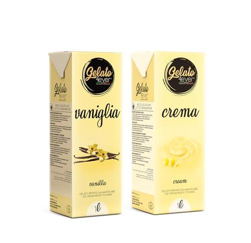 Gelato 4ever - Gelato pronto da mantecare Crema Bundle 2 Pezzi (Crema - Vaniglia)