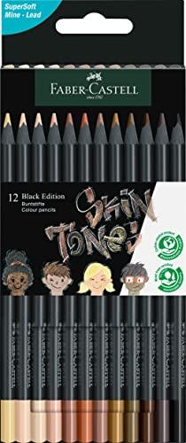 Faber-Castell Black Edition Matite Colorate Tonalità Pelle - 12 Pezzi
