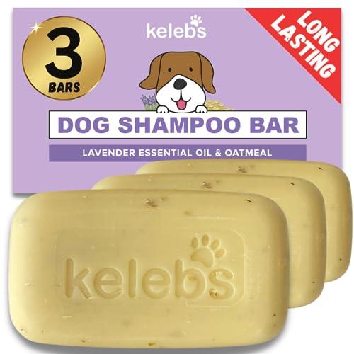 KELEBS Sapone Shampoo Solido per Cani Anti Prurito Lavanda e Avena - 3 Pezzi