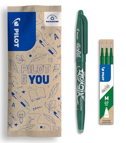 PILOT FriXion Ball 07 - Penna Roller Cancellabile Verde + 3 Ricariche