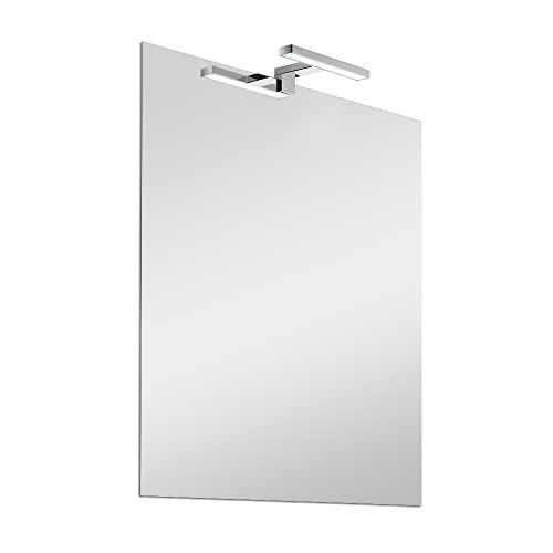 Inbagno Specchio con Lampada LED 50x70 Reversibile, Completa di Luce LED a Risparmio energetico, Luce Naturale (Stile 6)