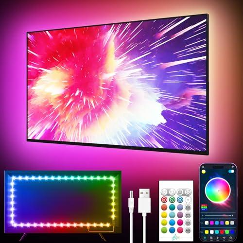 GIPOYENT Retroilluminazione LED per TV 16.4FT, Striscia LED RGB Bluetooth per TV 45-75 pollici