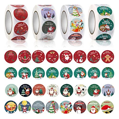 Adesivi Natalizi Rotondo - 2000 Pezzi per Decorazioni e Regali