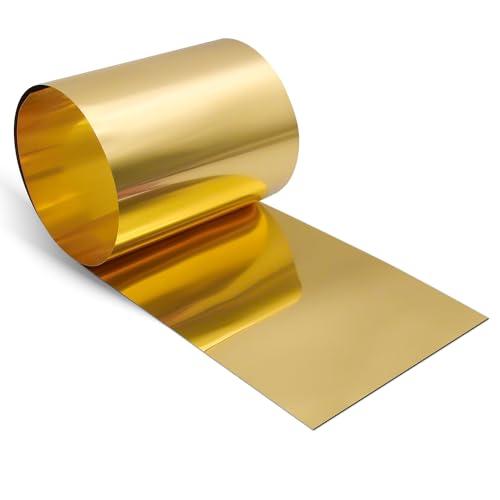 Uxney Lamiera di Ottone 1000mm x 200mm x 0,4mm per Artigianato, Riparazioni e Progetti Fai da Te