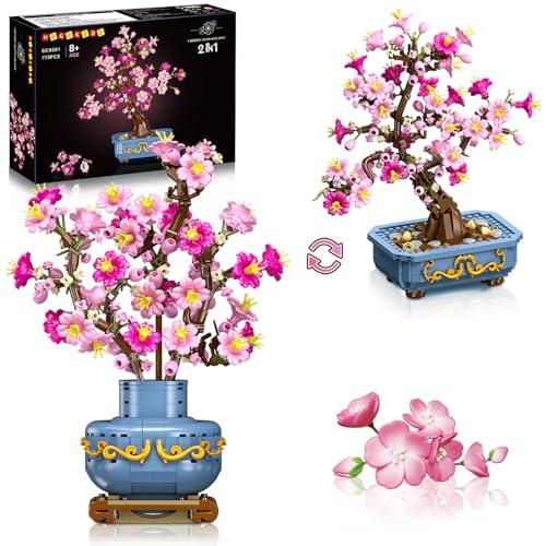 HOGOKIDS Set di Bonsai con Fiori di Ciliegio 2 in 1: Pietre Artificiali per un Tocco di Primavera