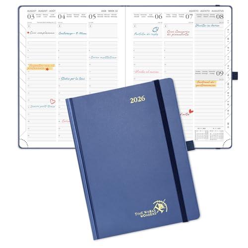 Agenda 2026 Settimanale Verticale POPRUN Blu Marino