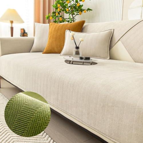 Funny Fuzzy Herringbone Chenille Fabric Furniture Protector Couch Cover (Beige, Armrest Cover - 70*70cm/28*28in)
