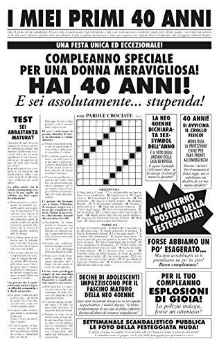 Bombo Biglietto auguri giornale compleanno 40 anni amica