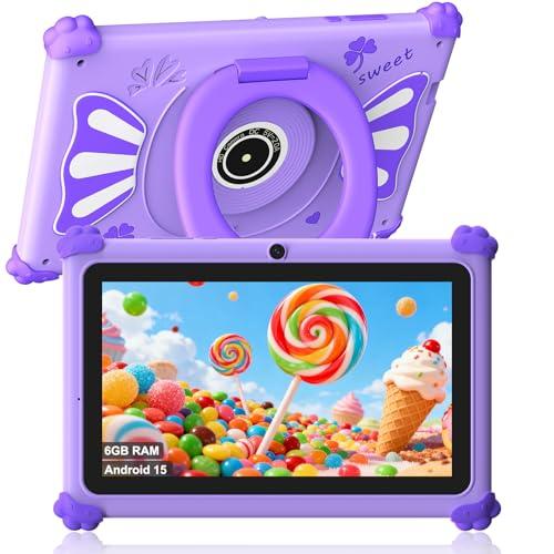 Tablet Bambini 7 Pollici Android 15 Ascrecem con WiFi6 e Controllo Parentale (Viola)