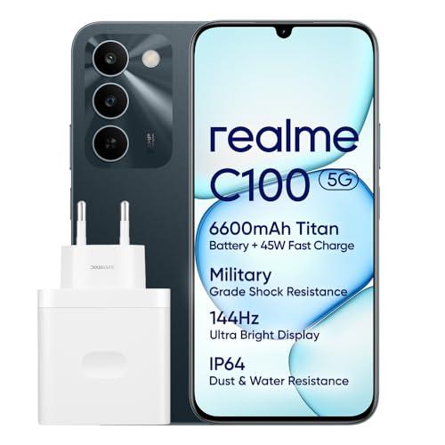 realme C100 5G Smartphone - 4GB RAM + 128GB, Display 6.8 Pollici 144Hz, Fotocamera 50MP, Batteria 6600mAh con Ricarica Rapida 45W, Sprouting Green