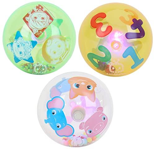 Toyland® Cocomelon, confezione da 3 palline da 8 cm che si illuminano e scuotono, divertenti giocattoli per bambini, giocattoli sensoriali per bambini, adatti fin dalla nascita