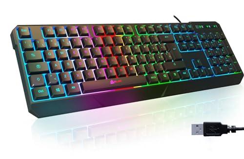 KLIM Chroma Tastiera Italiana per Gaming USB - Nuova Versione 2023 - Colori da Videogioco e Retroilluminata - Tastiera da Gioco - Tastiera per Videogame, PC PS4 PS5 Windows, Mac - Nero