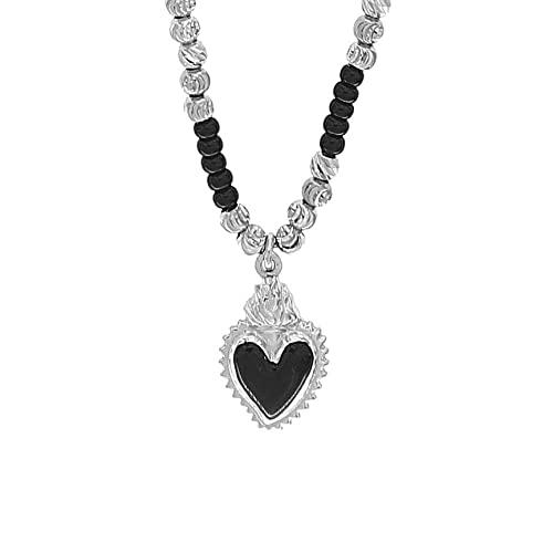 Collana Linea Italia Gioielli in Argento 925 con Cuore Sacro e Perline