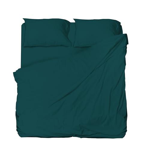 Hermet Set Lenzuolo Matrimoniale Microfibra Ottanio