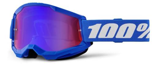 Maschera Cross 100% Strata 2 Lente a Specchio Rossa/Blu
