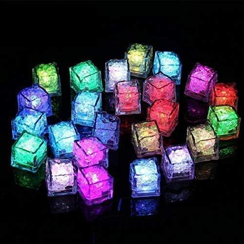 Jzhen 12 Pezzi Ghiaccio Luminoso LED Multicolore per Bar, Feste e Matrimoni
