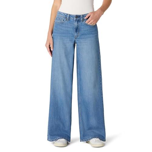 Amazon Essentials Donna Jeans a Vita Media Ultra Morbidi a Gamba Larga