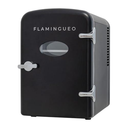 Flamingueo Mini Frigorifero Portatile 4L - Design Retrò, Raffreddamento e Riscaldamento
