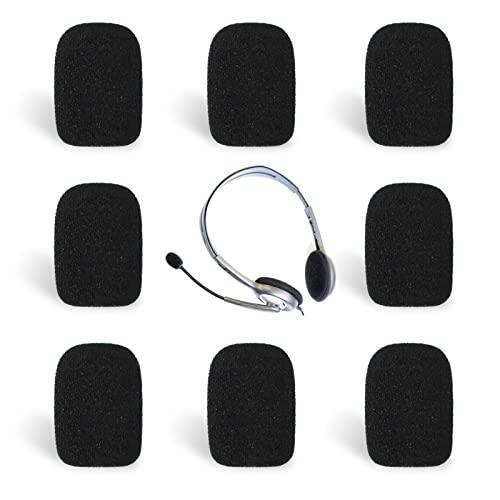 Copertura in Schiuma per Microfono, Antivento, Nero (Confezione da 8)