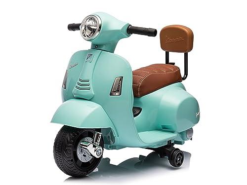 Mondial Toys Moto Elettrica Scooter per Bambini Mini Vespa GTS Piaggio 6V Verde Tiffany