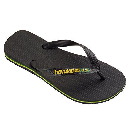 Havaianas Brasil Logo Mini Me Infradito Unisex Bambini e Ragazzi Nere