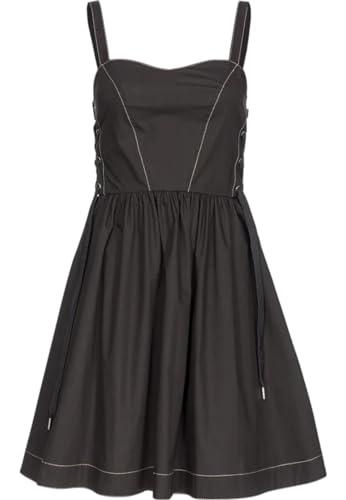 Pinko Amazonia Abito Popeline Stringato Nero Limousine