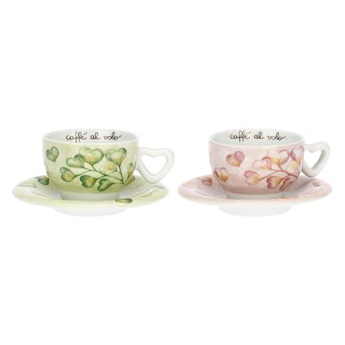 THUN - Set 2 tazze cappuccino Cuori in Fiore