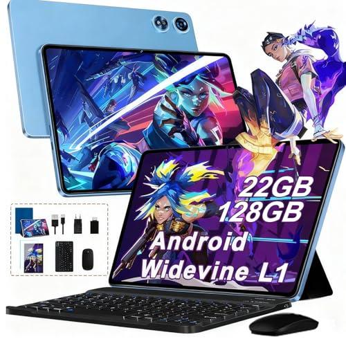 Tablet Android 2026, 10 Pollici, 22GB RAM, 128GB ROM, Octa-Core, 5G WiFi 6, Widevine L1, con Tastiera e Mouse