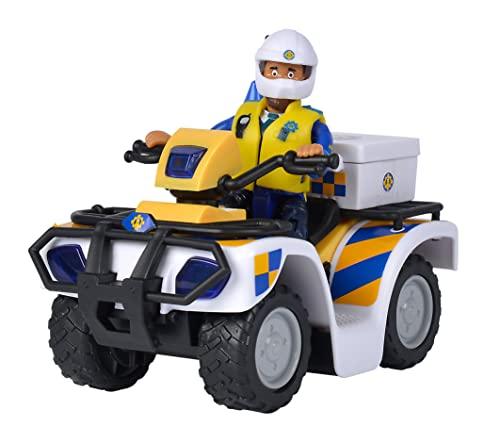 Simba - Sam il Pompiere - Quad della polizia + statuetta Malcolm articolata - Accessori inclusi - Da 3 anni