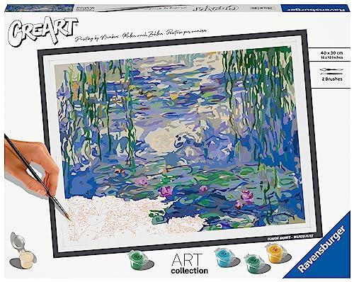 Ravensburger - CreArt Serie B Art Collection, Monet, Le Ninfee, Dipingere con i Numeri, Kit Pittura Adulti, Quadri Famosi, Idea Regalo Donna o Uomo, 14+ Anni, 40x30 cm