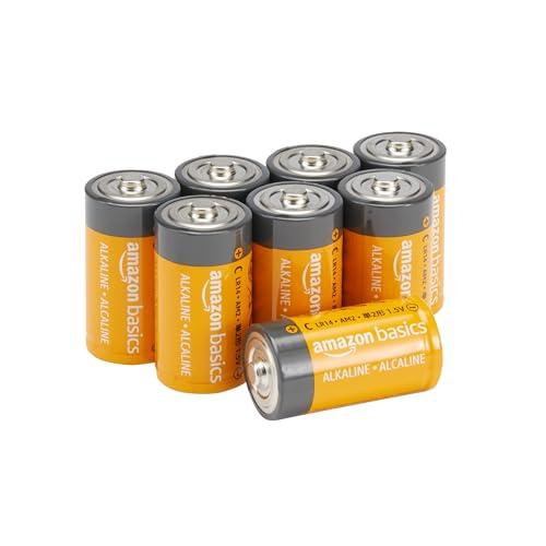 Amazon Basics Batterie Alcaline C LR14, Confezione da 8
