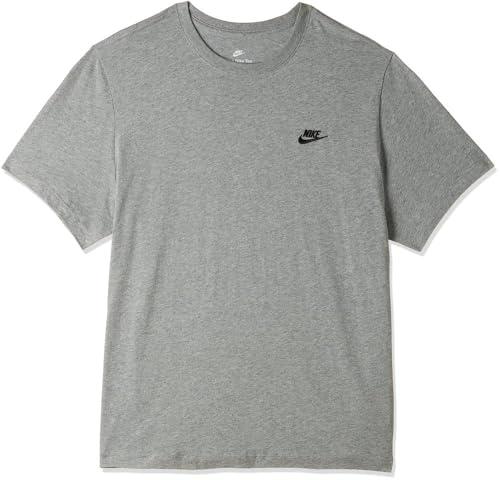 Nike M NSW Club Tee Maglietta, Dk Grey Heather Black, L Uomo