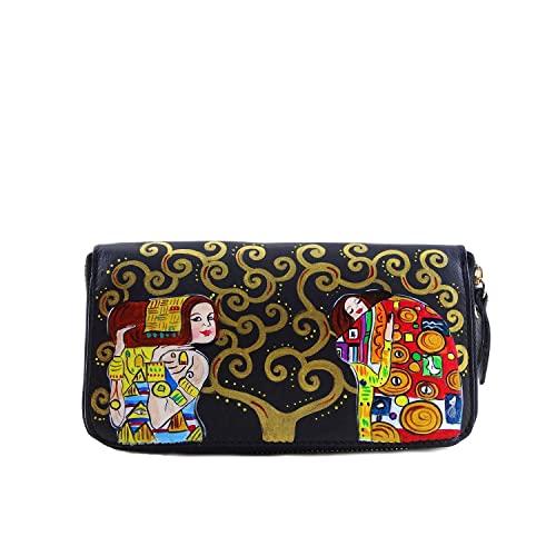 Portafoglio Donna in Pelle Dipinta a Mano - L'Albero della Vita di Klimt