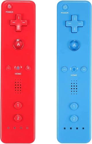 AUFGLO Controller Wii 2 Pack (Rosso + Azzurro) con Accessori