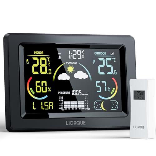LIORQUE Stazione Meteo con Sensore Esterno e Display LCD a Colori