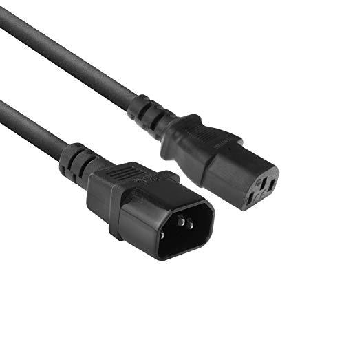 Cavo di alimentazione IEC ACT da 1,8 m, C13 a C14, maschio a femmina, 3 pin - AK5030 Nero