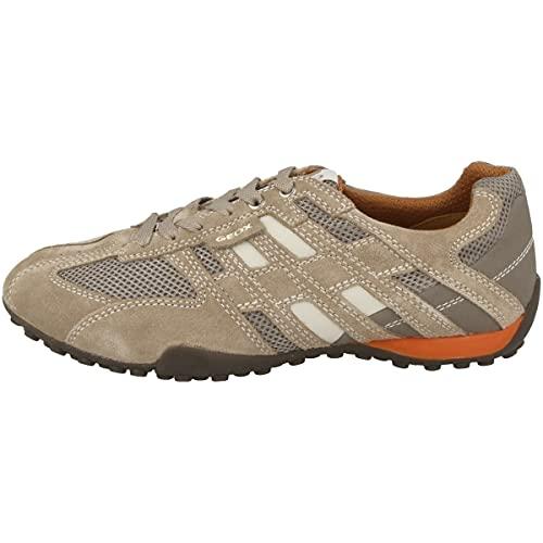 Geox Uomo Snake K, Sneakers Uomo, Beige Beige Dk Orange, 43 EU