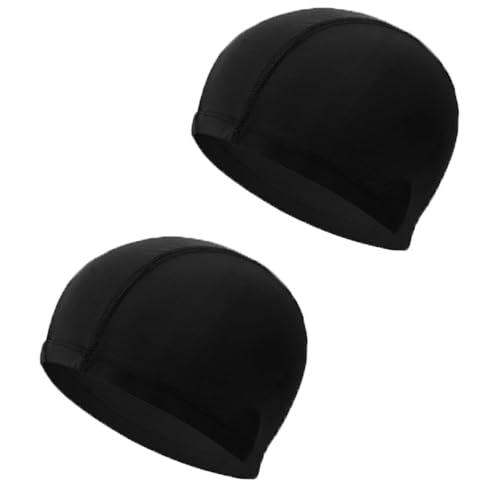 Cuffia da Nuoto Unisex in Tessuto Elastico - Set da 2, Colore Nero