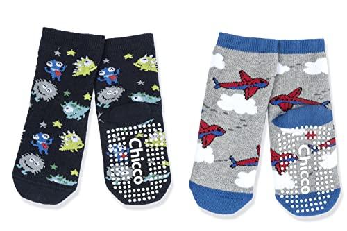 Chicco Set 2 Paia Calze Antiscivolo Bambino Cotone Designed in Italy